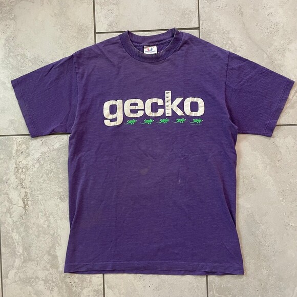 Vintage 80s 90s Gecko Hawaii Purple T-shirt Size L - Picture 9 of 9